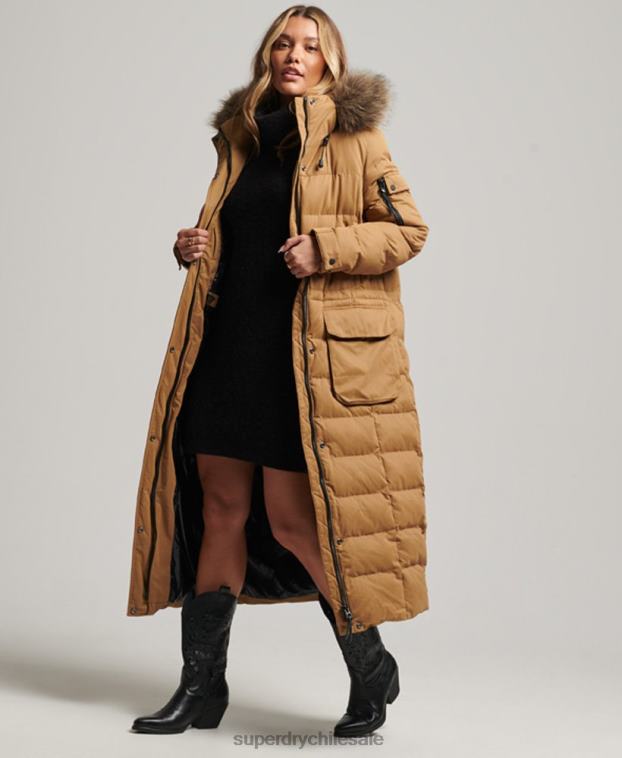 mujer Superdry marrón parka expedición de microfibra con palangre 2R68Z5547