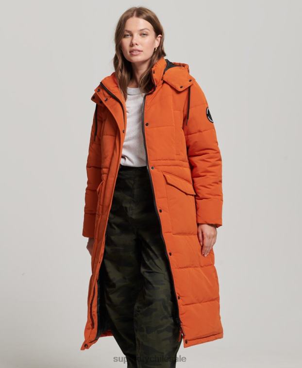 mujer Superdry naranja abrigo acolchado Everest 2R68Z3673