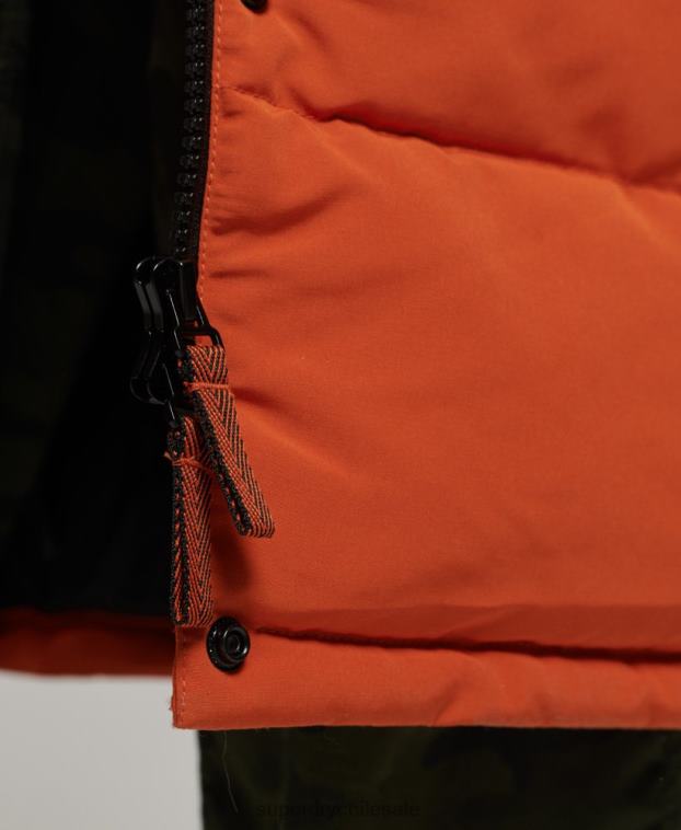 mujer Superdry naranja abrigo acolchado Everest 2R68Z3673