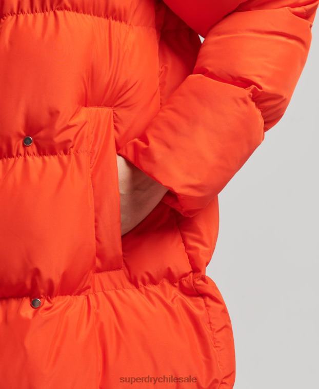 mujer Superdry naranja abrigo acolchado con palangre 2R68Z3602