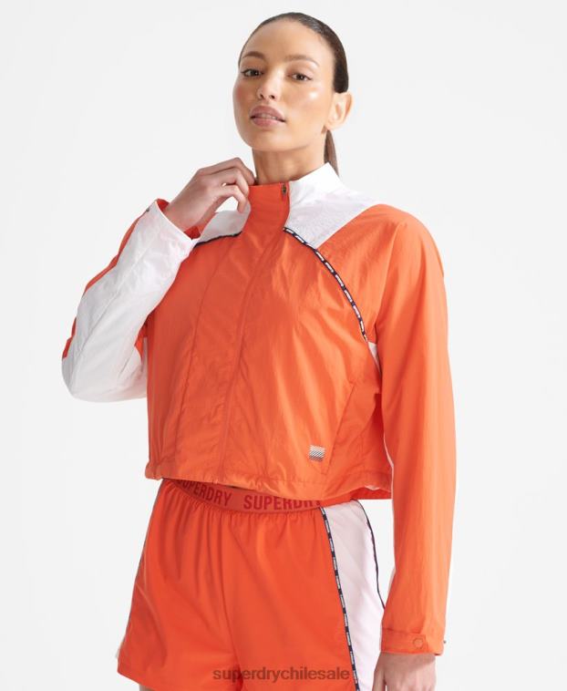 mujer Superdry naranja abrigo corta resistente a la intemperie 2R68Z5594