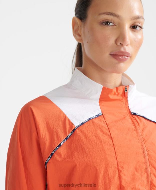 mujer Superdry naranja abrigo corta resistente a la intemperie 2R68Z5594