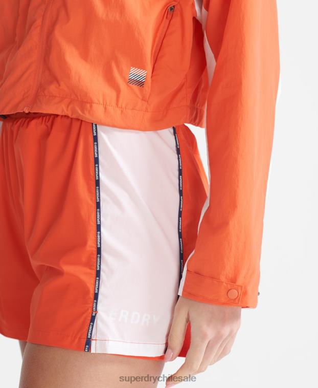 mujer Superdry naranja abrigo corta resistente a la intemperie 2R68Z5594