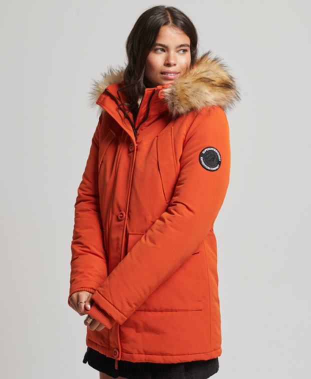 mujer Superdry naranja parka everest 2R68Z3684