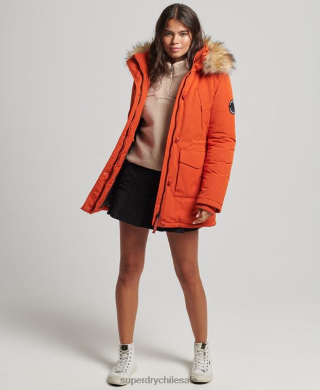 mujer Superdry naranja parka everest 2R68Z3684