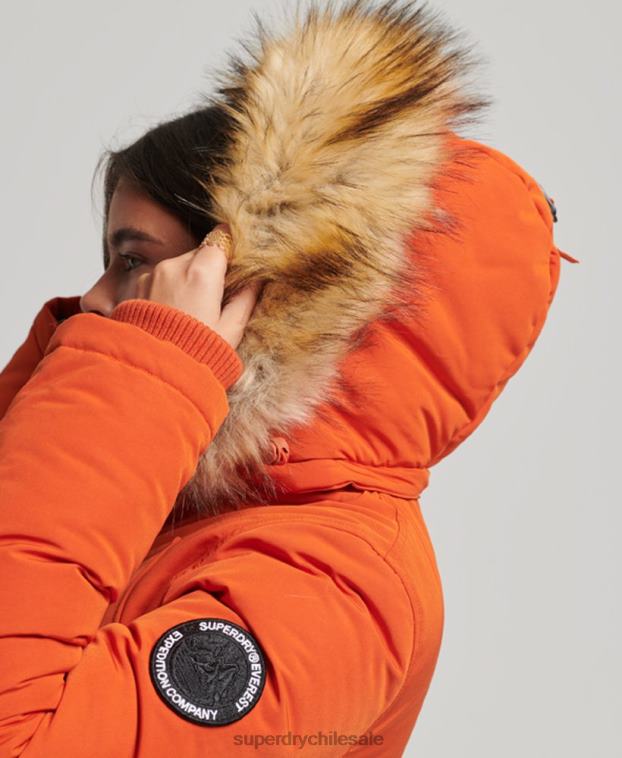 mujer Superdry naranja parka everest 2R68Z3684