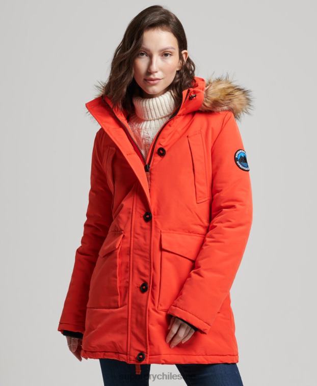 mujer Superdry naranja parka everest 2R68Z3785