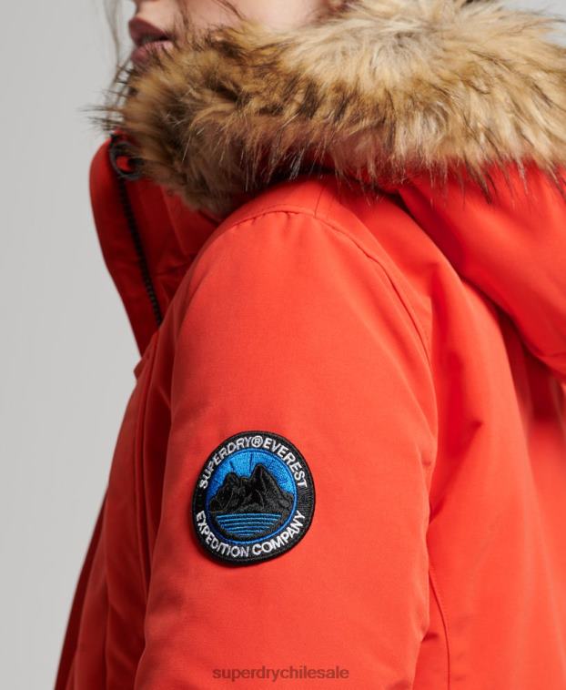 mujer Superdry naranja parka everest 2R68Z3785