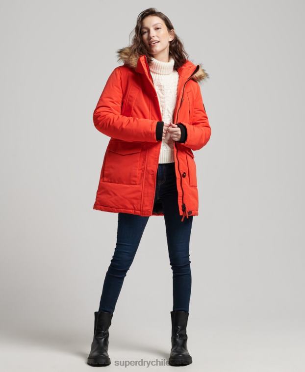 mujer Superdry naranja parka everest 2R68Z3785