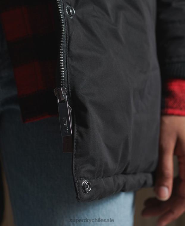 mujer Superdry negro abrigo parka de microfibra nadare 2R68Z5481