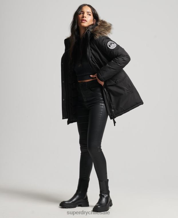 mujer Superdry negro chamarra ashley everest 2R68Z5415