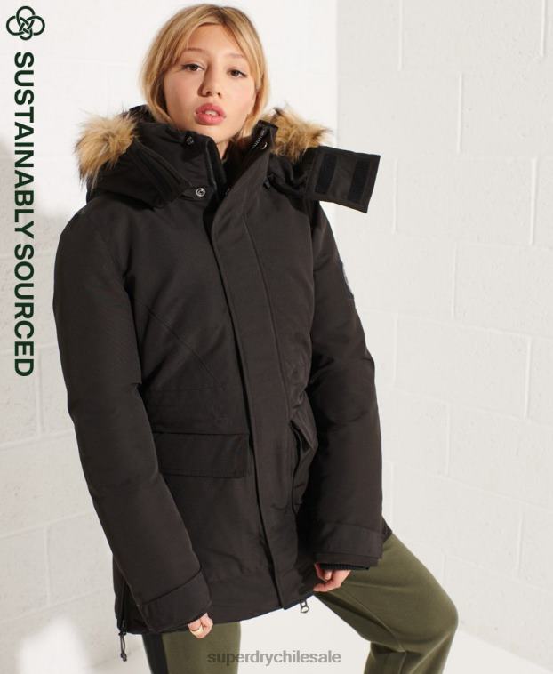 mujer Superdry negro chamarra parka código everest 2R68Z5537