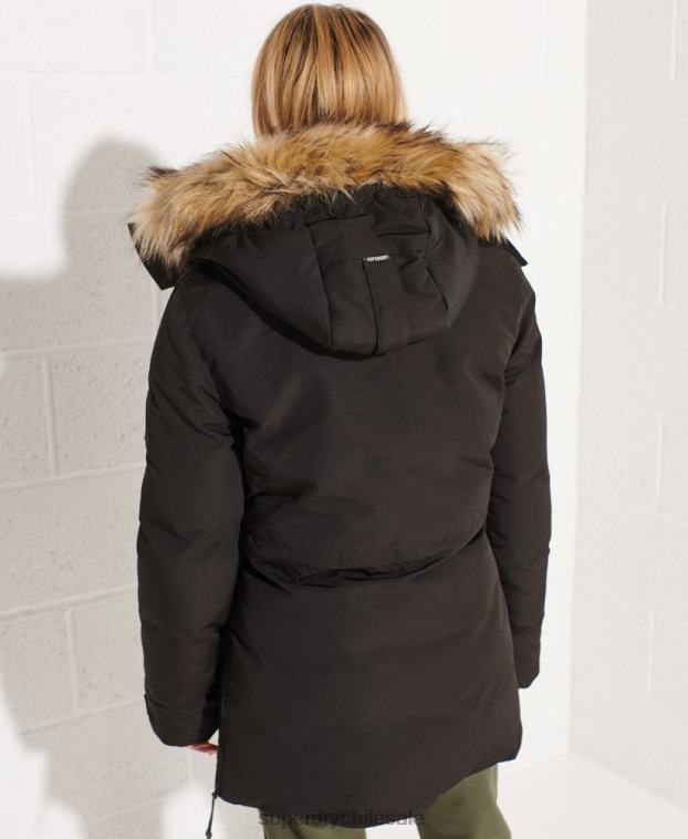 mujer Superdry negro chamarra parka código everest 2R68Z5537