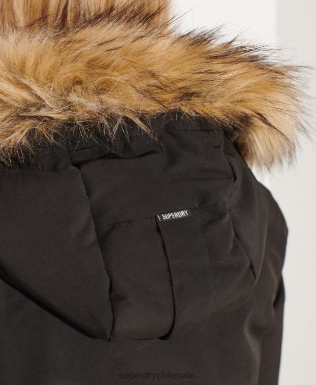 mujer Superdry negro chamarra parka código everest 2R68Z5537
