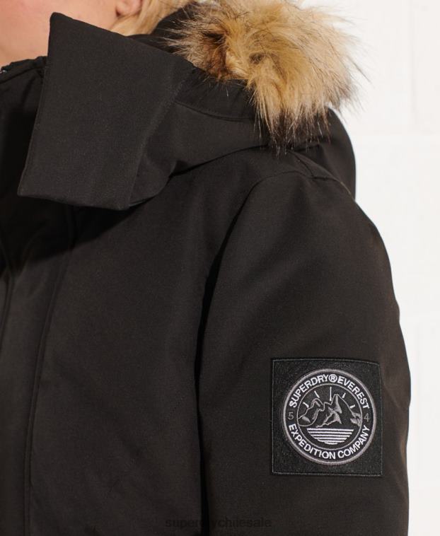 mujer Superdry negro chamarra parka código everest 2R68Z5537