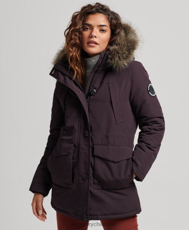 mujer Superdry púrpura parka everest 2R68Z3786