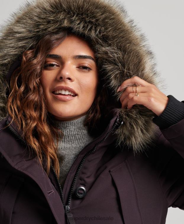 mujer Superdry púrpura parka everest 2R68Z3786