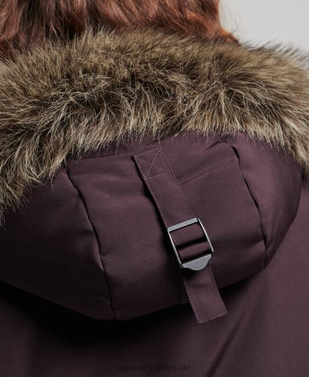mujer Superdry púrpura parka everest 2R68Z3786