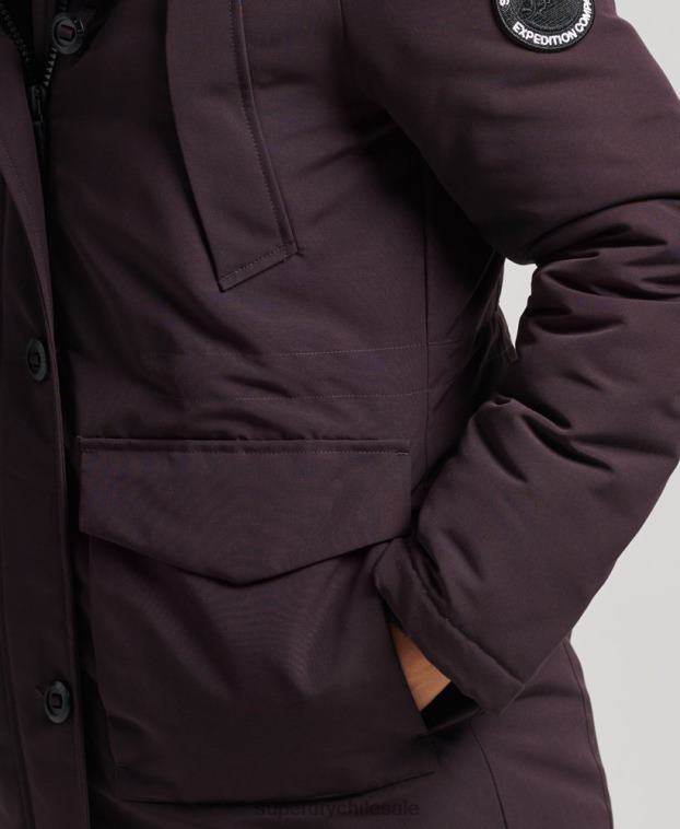 mujer Superdry púrpura parka everest 2R68Z3786