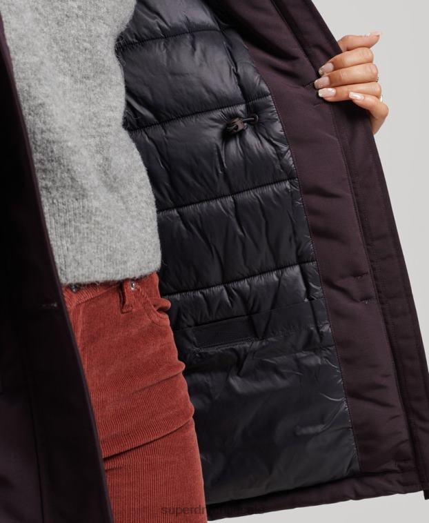 mujer Superdry púrpura parka everest 2R68Z3786