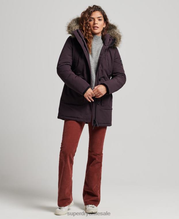 mujer Superdry púrpura parka everest 2R68Z3786