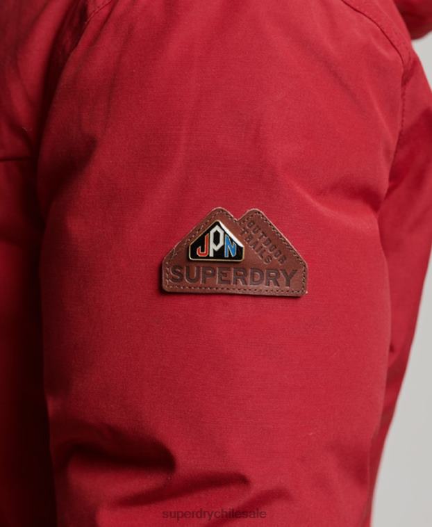 mujer Superdry rojo abrigo tipo parka con capucha 2R68Z3776