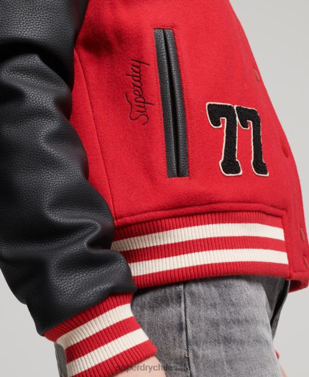 mujer Superdry rojo bomber universitario mixto vintage 2R68Z5423