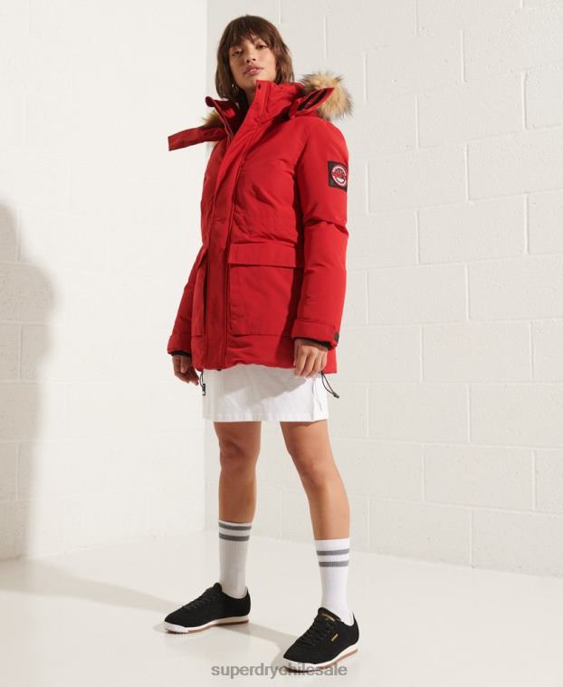 mujer Superdry rojo chamarra parka código everest 2R68Z5589