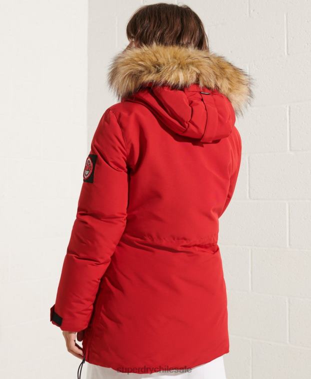 mujer Superdry rojo chamarra parka código everest 2R68Z5589