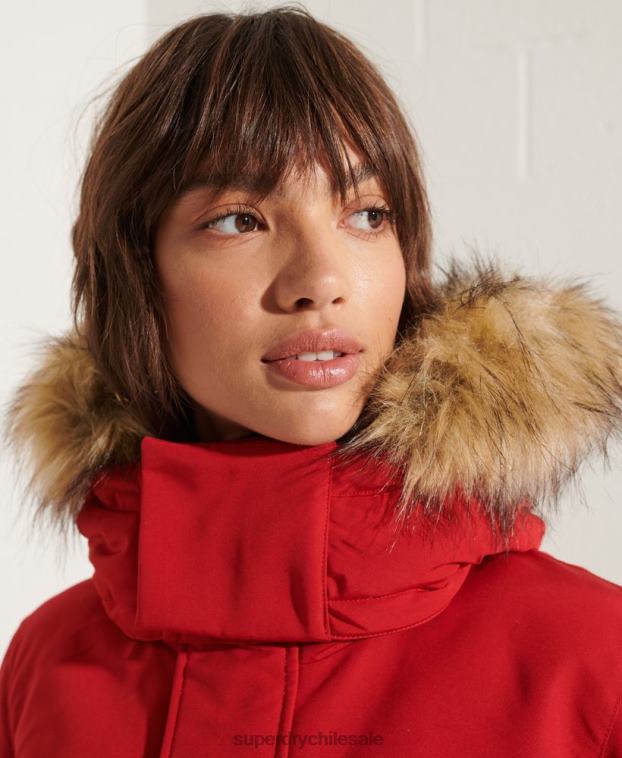 mujer Superdry rojo chamarra parka código everest 2R68Z5589
