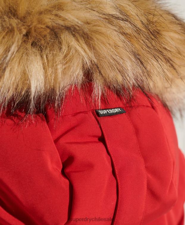 mujer Superdry rojo chamarra parka código everest 2R68Z5589