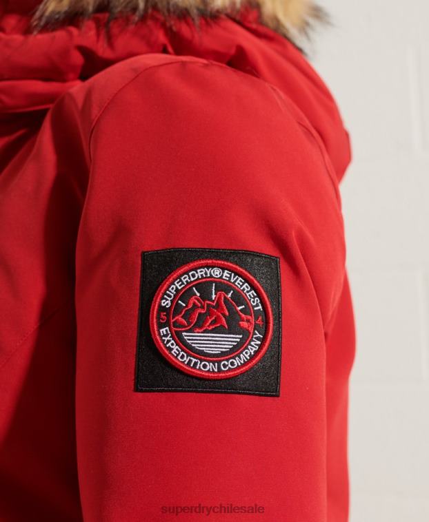 mujer Superdry rojo chamarra parka código everest 2R68Z5589