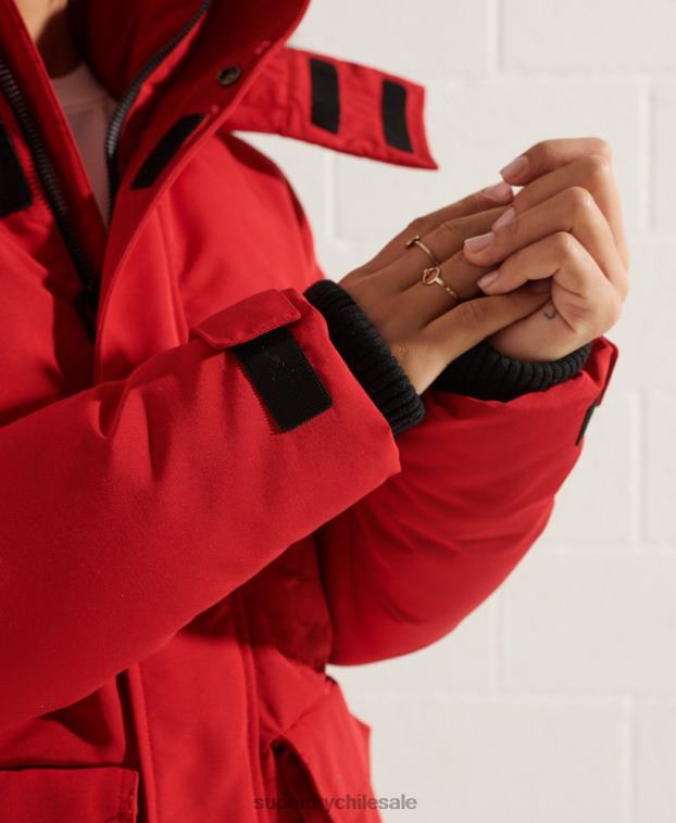 mujer Superdry rojo chamarra parka código everest 2R68Z5589