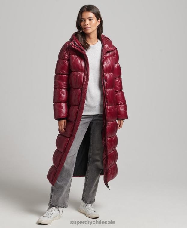mujer Superdry rosa abrigo acolchado deportivo xpd 2R68Z3747