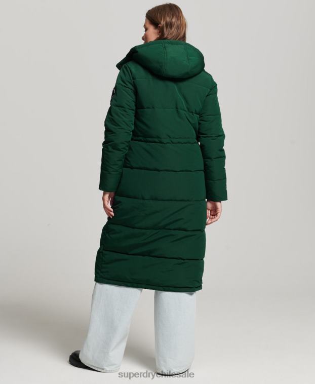 mujer Superdry verde abrigo acolchado Everest 2R68Z3704
