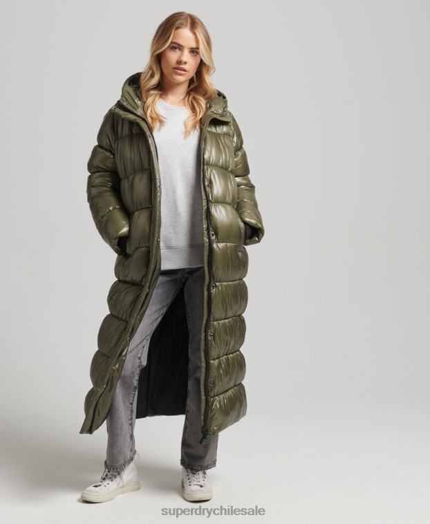 mujer Superdry verde abrigo acolchado deportivo xpd 2R68Z3746