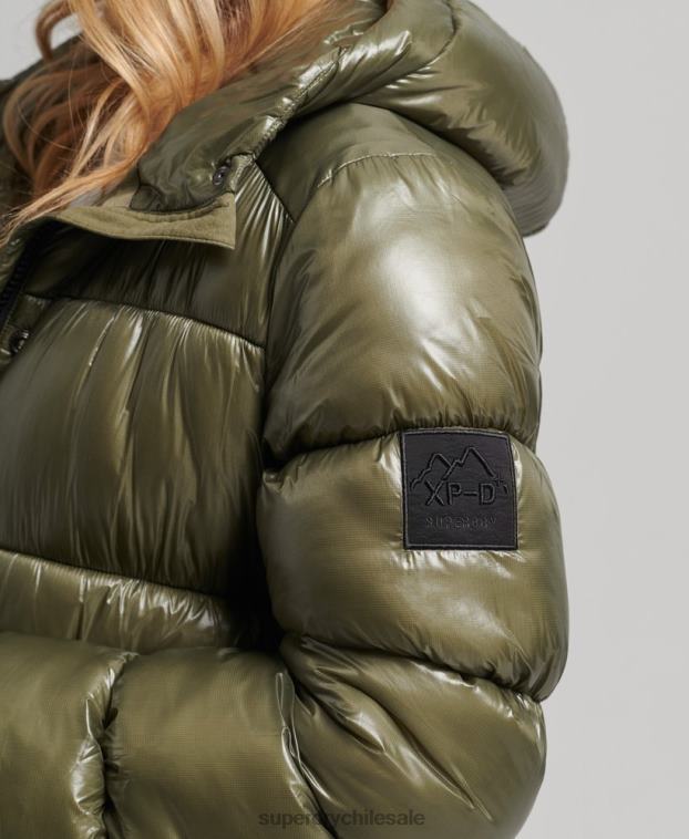 mujer Superdry verde abrigo acolchado deportivo xpd 2R68Z3746