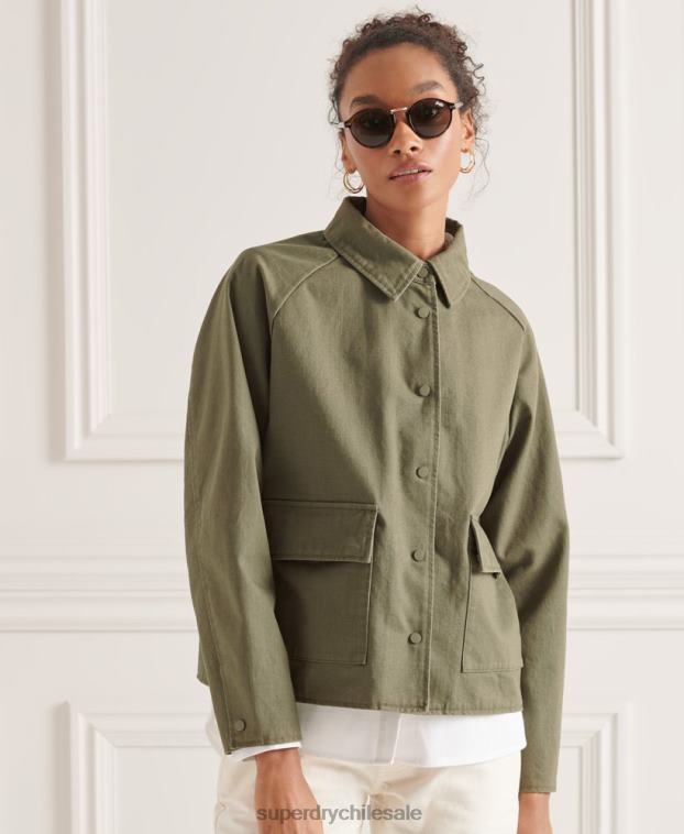 mujer Superdry verde abrigo de tarea 2R68Z5539