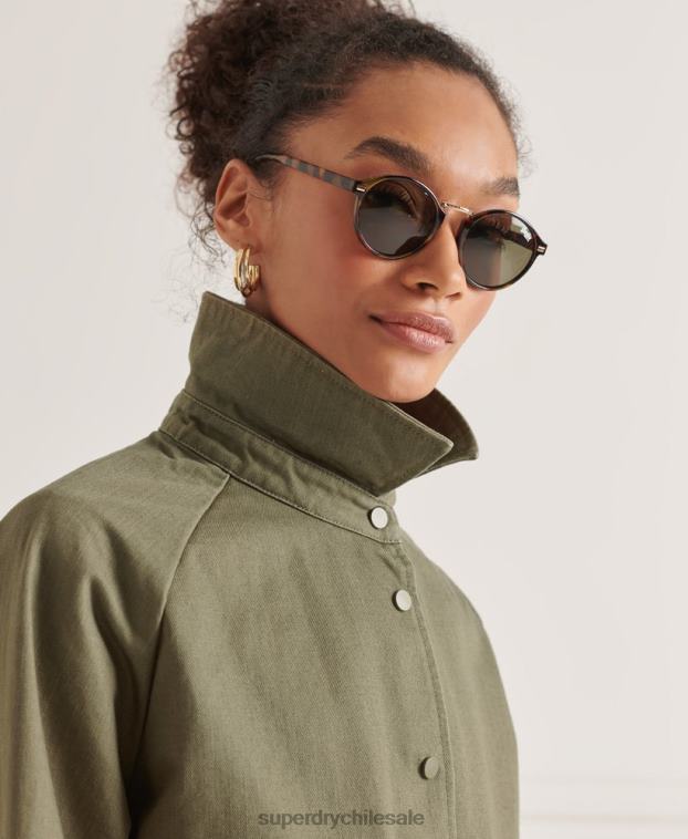 mujer Superdry verde abrigo de tarea 2R68Z5539