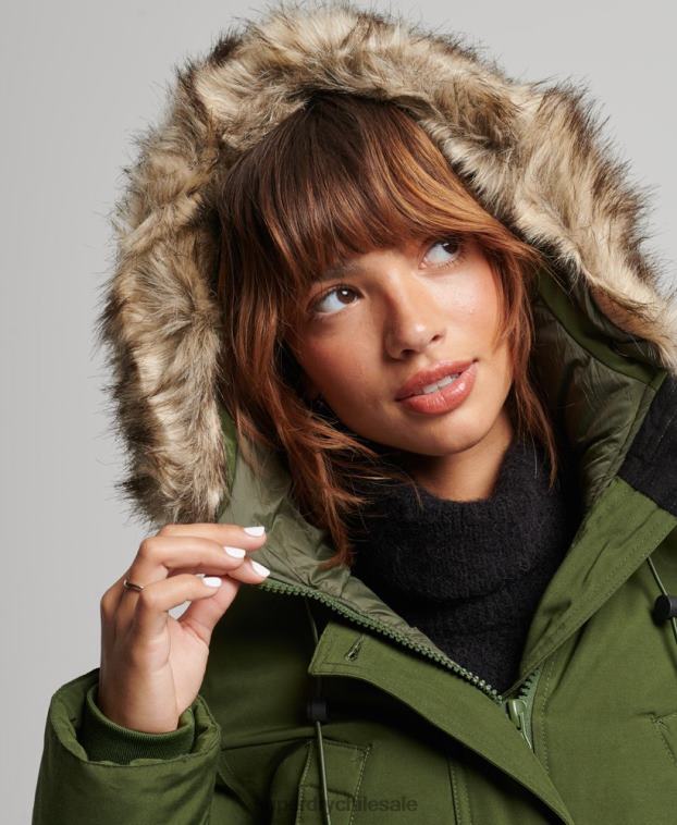 mujer Superdry verde abrigo tipo parka con capucha 2R68Z3775