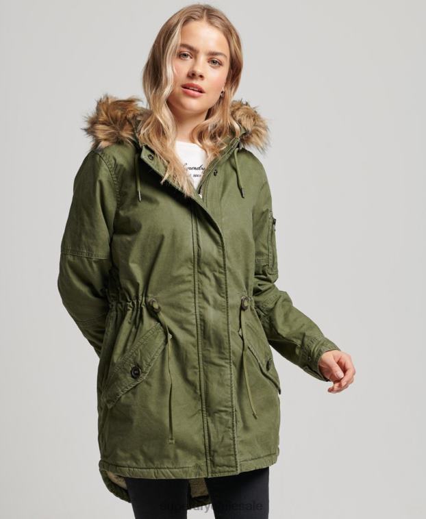 mujer Superdry verde parka de campo 2R68Z5538