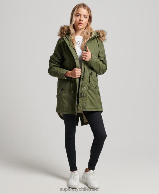 mujer Superdry verde parka de campo 2R68Z5538