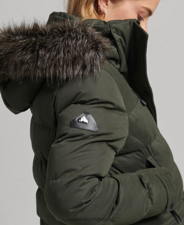 mujer Superdry verde parka expedición de microfibra con palangre 2R68Z5490
