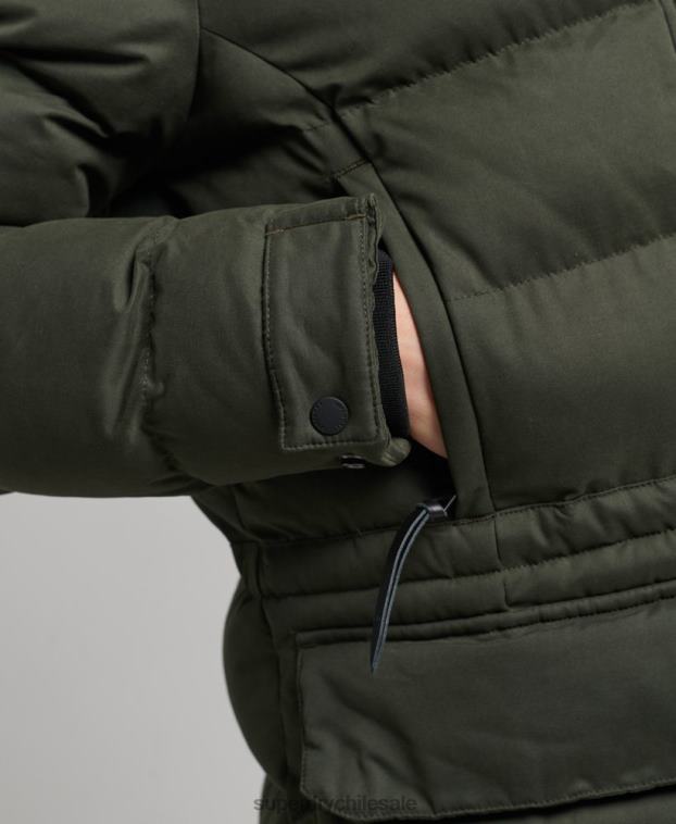 mujer Superdry verde parka expedición de microfibra con palangre 2R68Z5490