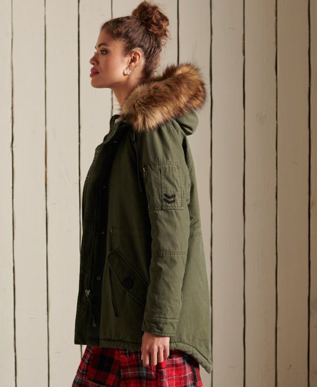 mujer Superdry verde parka militar premium 2R68Z5639