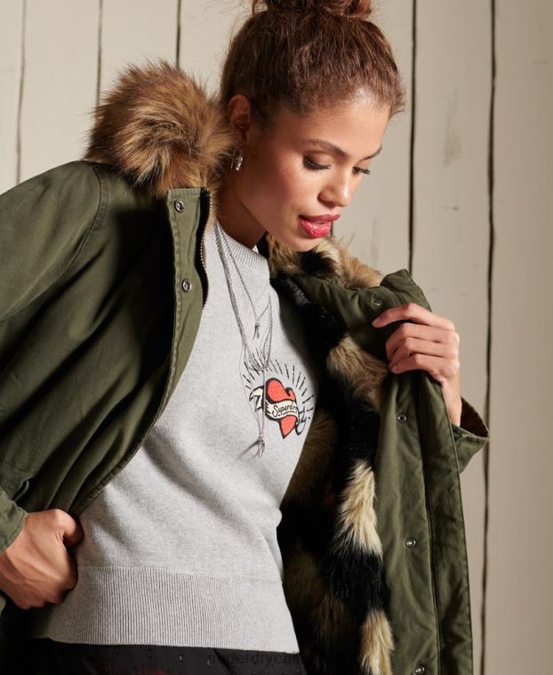 mujer Superdry verde parka militar premium 2R68Z5639