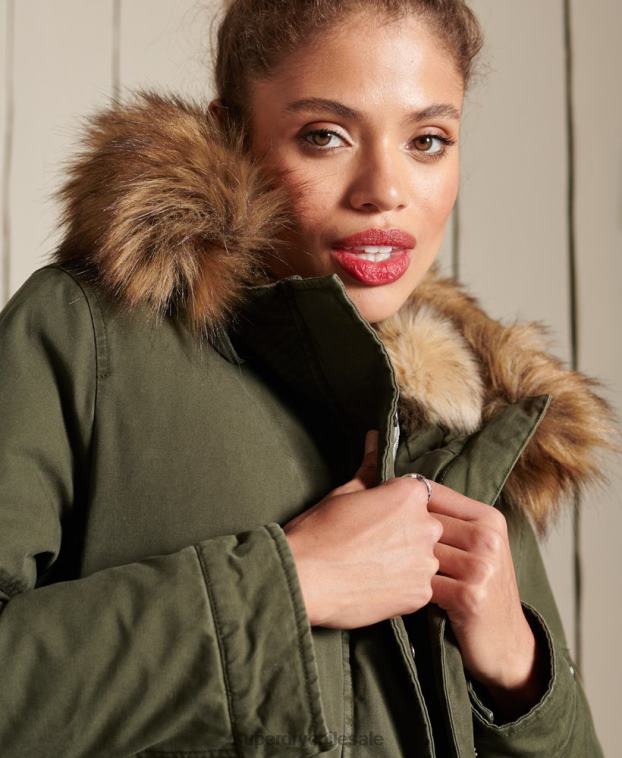 mujer Superdry verde parka militar premium 2R68Z5639