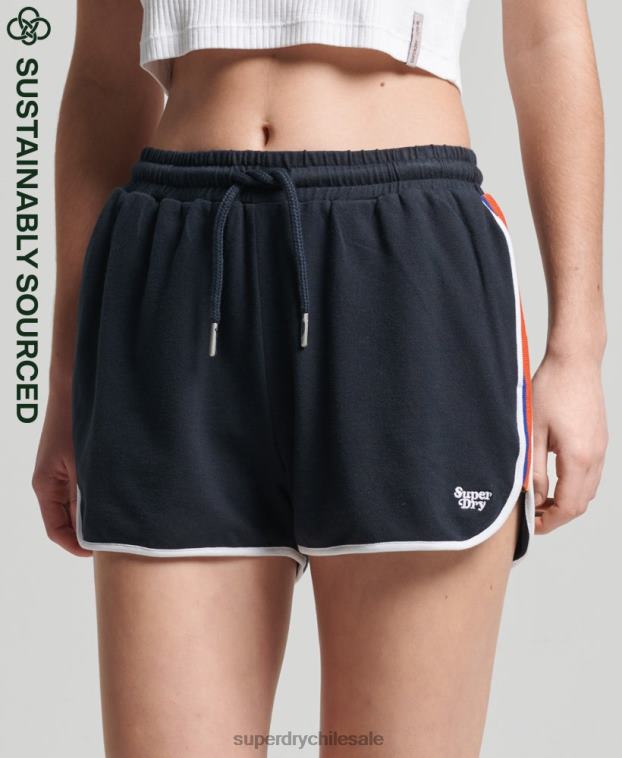 mujer Superdry Armada shorts deportivos de algodón orgánico con rayas vintage 2R68Z6542