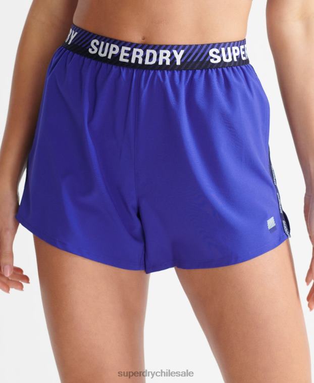 mujer Superdry azul entrenar pantalones cortos sueltos 2R68Z3170