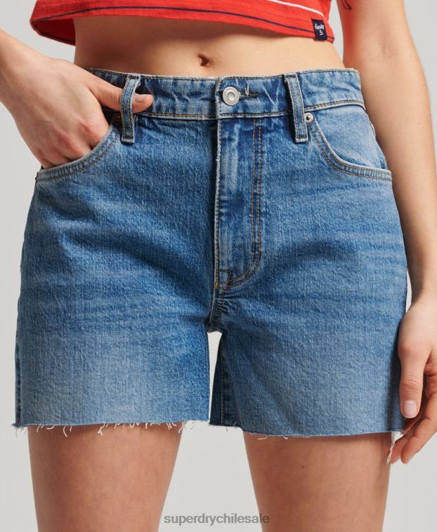mujer Superdry azul oscuro corto de tiro medio 2R68Z2212